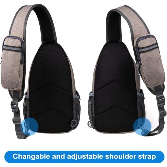 Waterfly Men Women Khaki Crossbody Adjustable Strap Hiking Sling Backpack - Picture 5 of 7